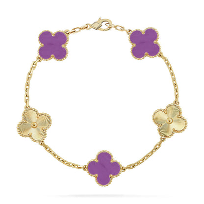 [Aetheris]GLÜCKKLEE-ARMBAND MIT 5 MOTIVEN - VIOLETTE KOLLEKTION