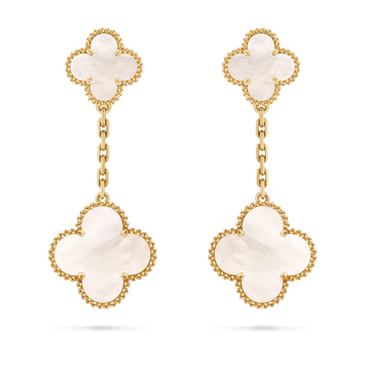 [Aetheris]CLOVER DUAL-MOTIF STATEMENT STUD EARRINGS - DOUBLE-CHARM COLLECTION
