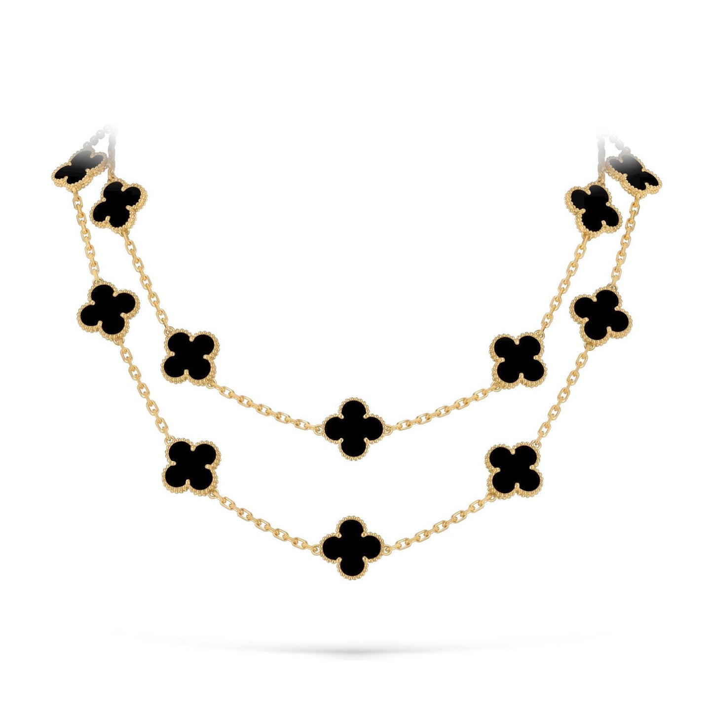 [Aetheris]CLASSIC 20-MOTIF LUCKY CLOVER LONG NECKLACE GOLD COLLECTION