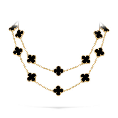 [Aetheris]CLASSIC 20-MOTIF LUCKY CLOVER LONG NECKLACE GOLD COLLECTION