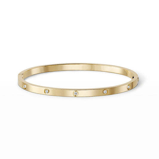[Aetheris]LOVE 3.65MM SMALL MODEL BANGLE - 10-DIAMOND