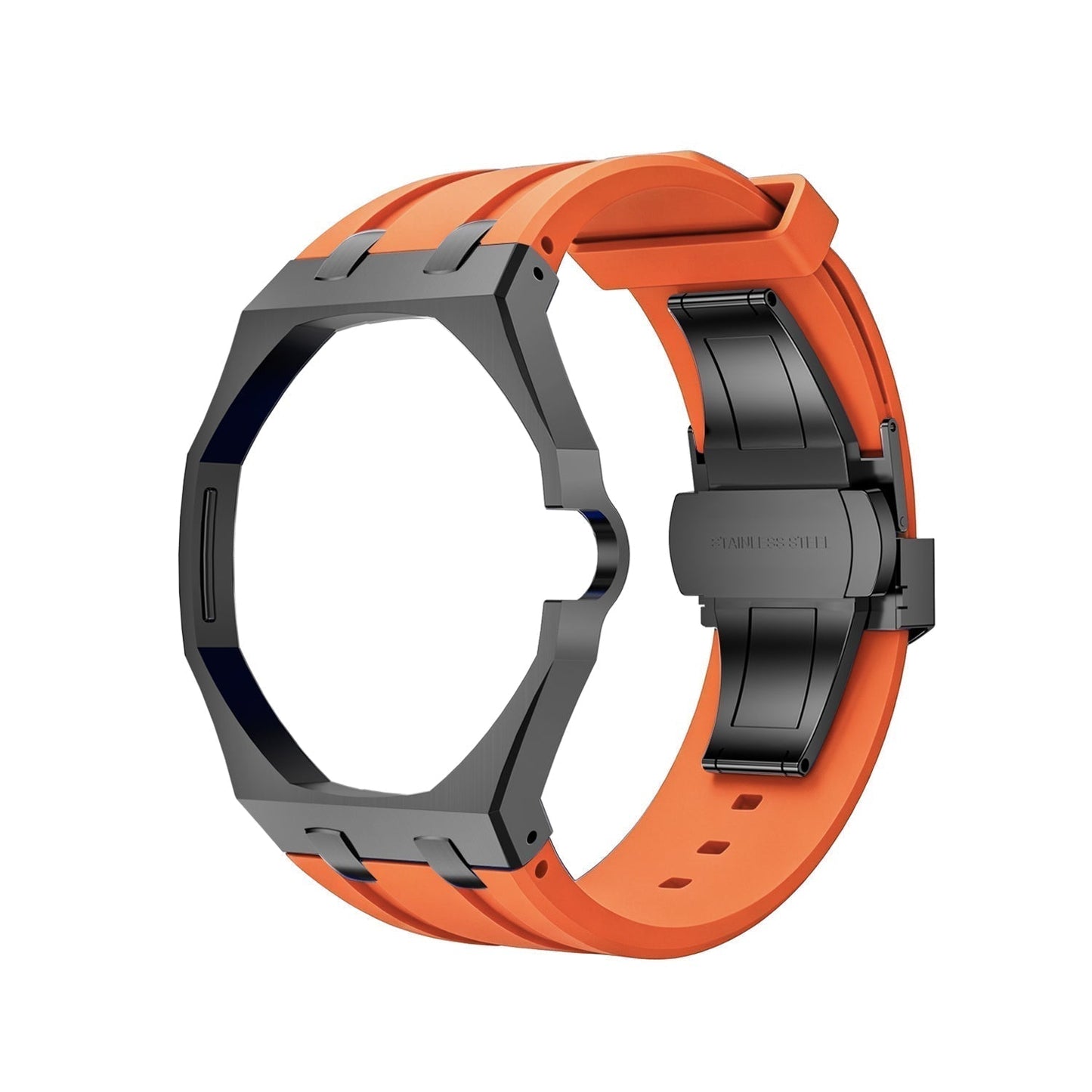 [Aetheris]OAK POP SCHWARZES STAHLGEHÄUSE & SILIKONARMBAND