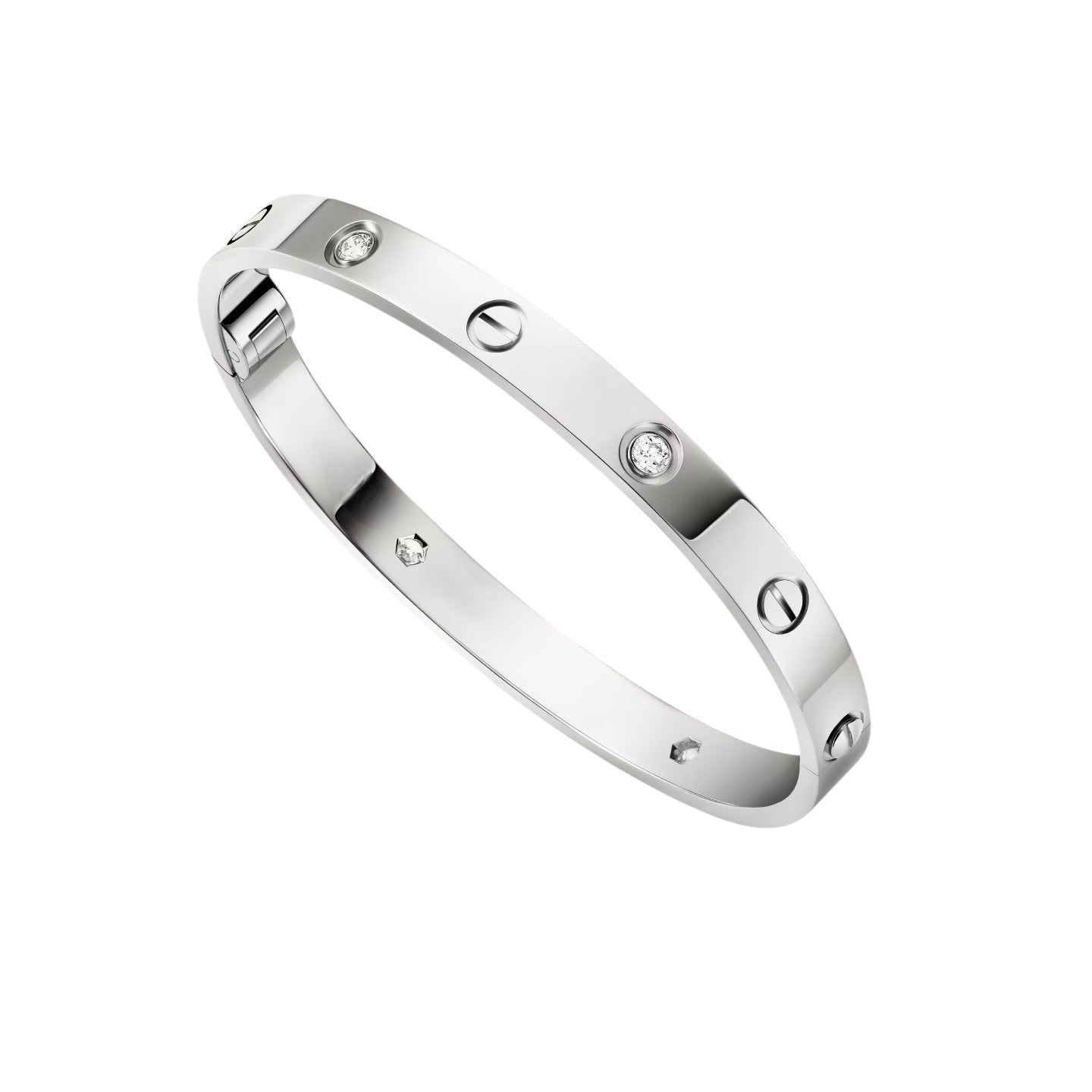[Aetheris]CLASSIC 6.1MM LOVE SINGLE-SCREW CLOSURE BANGLE - 4-DIAMOND