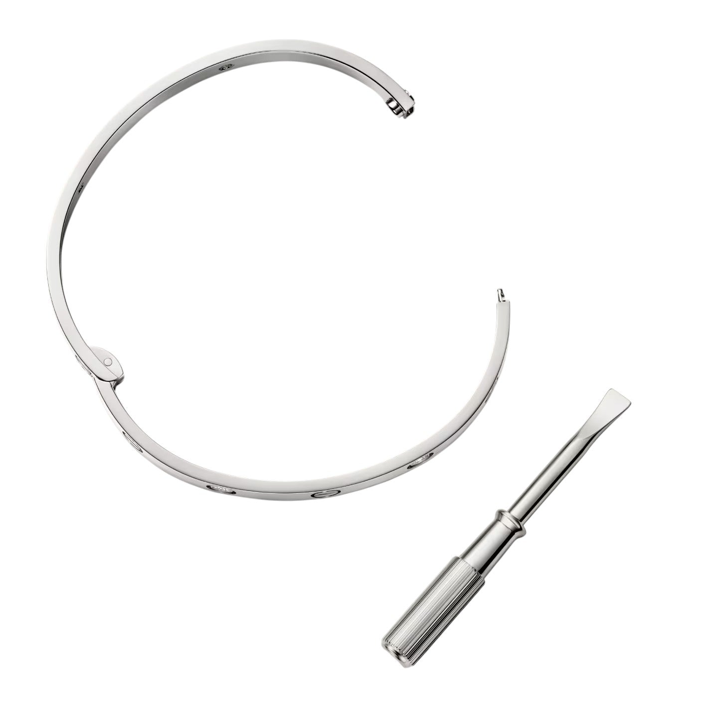 [Aetheris]CLASSIC 6.1MM LOVE SINGLE-SCREW CLOSURE BANGLE - 4-DIAMOND
