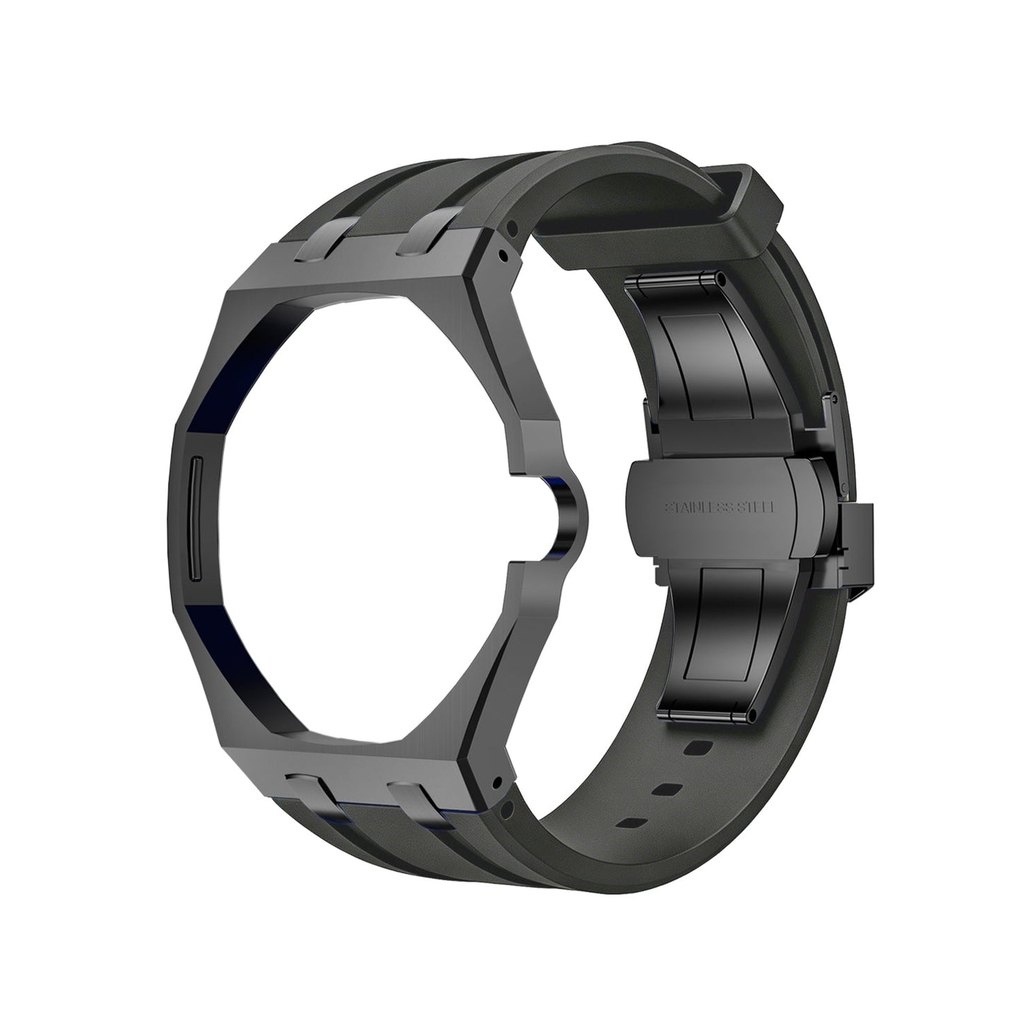[Aetheris]OAK POP SCHWARZES STAHLGEHÄUSE & SILIKONARMBAND
