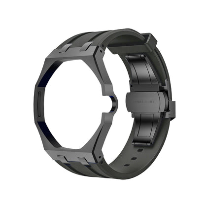 [Aetheris]OAK POP SCHWARZES STAHLGEHÄUSE & SILIKONARMBAND