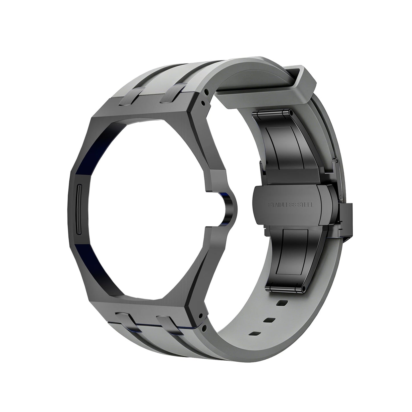 [Aetheris]OAK POP SCHWARZES STAHLGEHÄUSE & SILIKONARMBAND