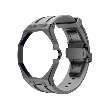 [Aetheris]OAK POP SCHWARZES STAHLGEHÄUSE & SILIKONARMBAND