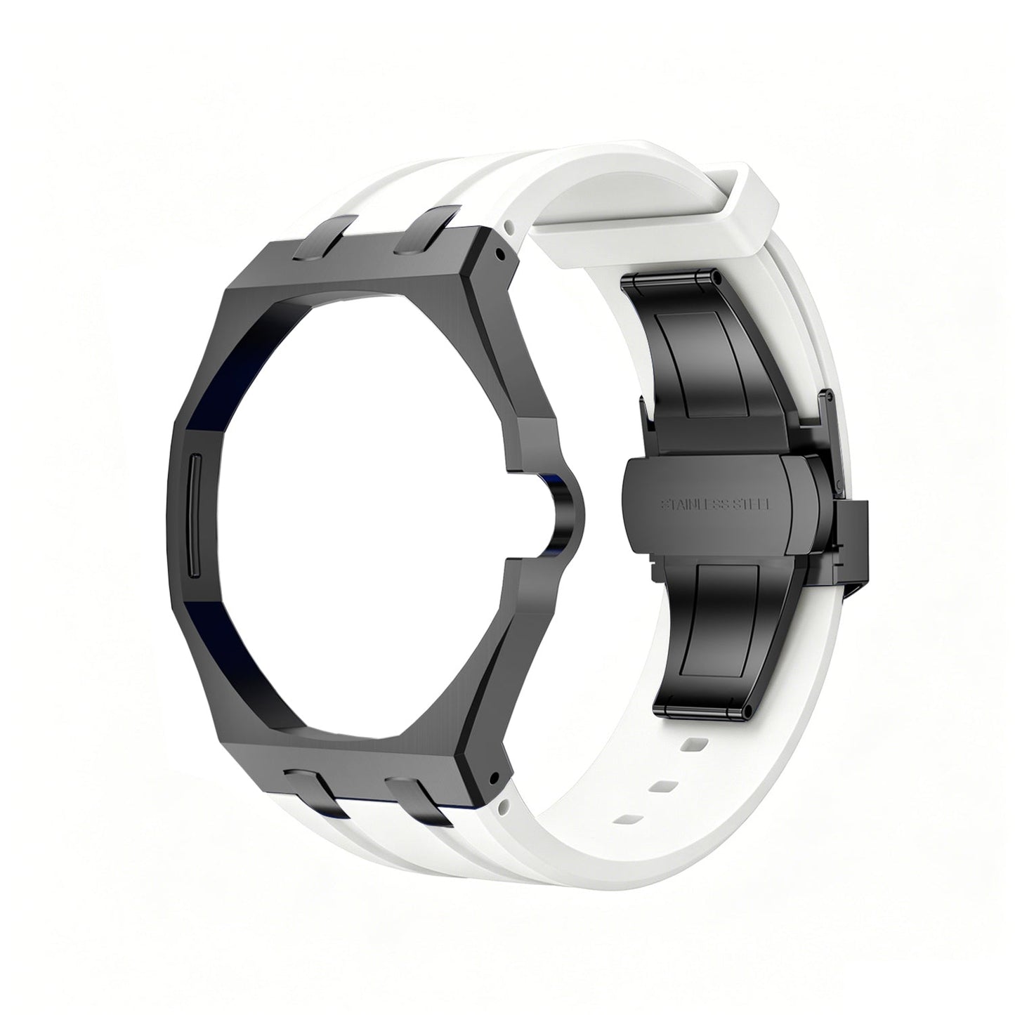 [Aetheris]OAK POP SCHWARZES STAHLGEHÄUSE & SILIKONARMBAND