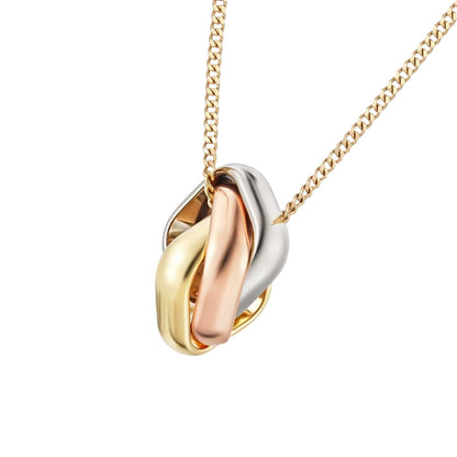[Aetheris]TRI-COLOR SQUARE RING NECKLACE