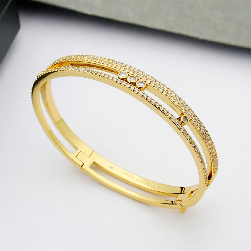 [Aetheris]MOVE ROMANE PAVÉ DIAMOND BANGLE BRACELET