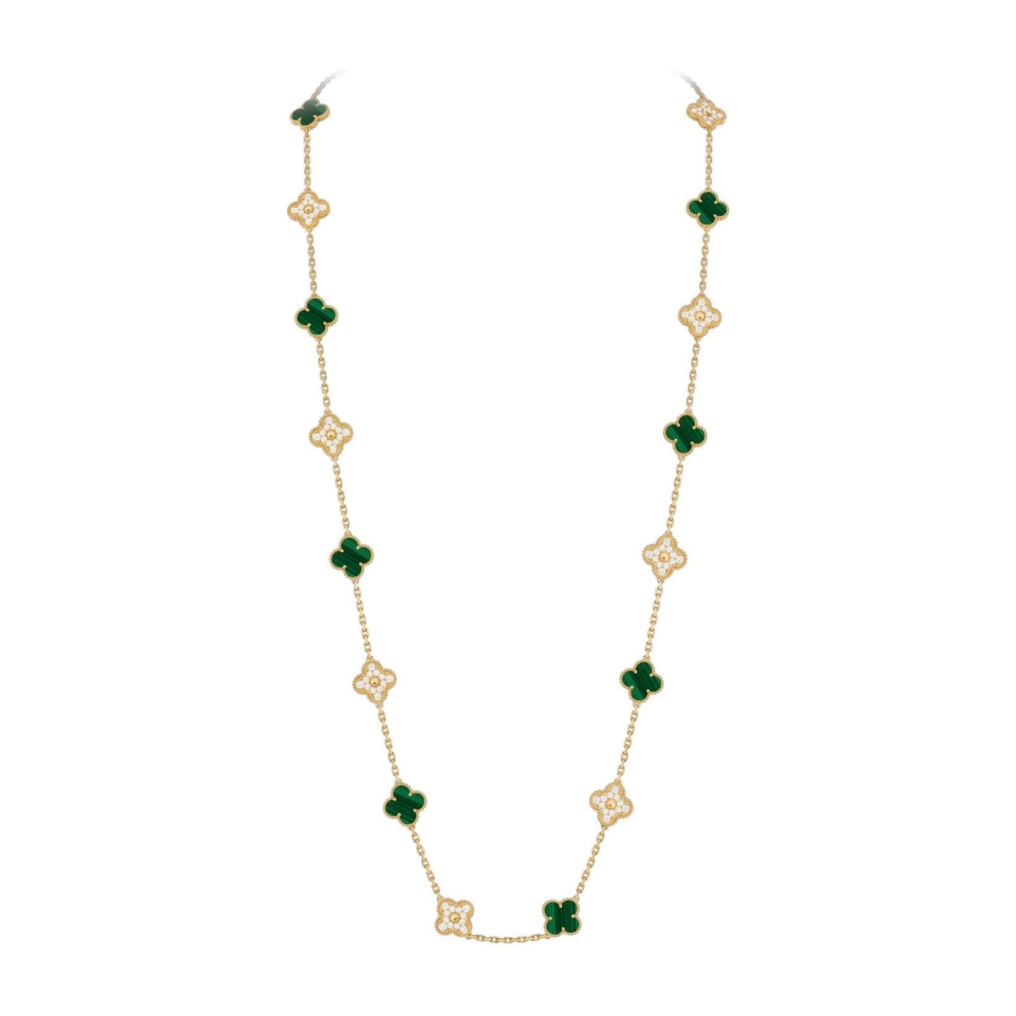 [Aetheris]CLASSIC 20-MOTIF LUCKY CLOVER LONG NECKLACE GOLD COLLECTION