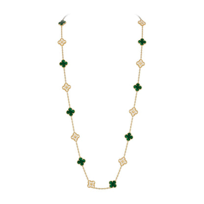 [Aetheris]CLASSIC 20-MOTIF LUCKY CLOVER LONG NECKLACE GOLD COLLECTION