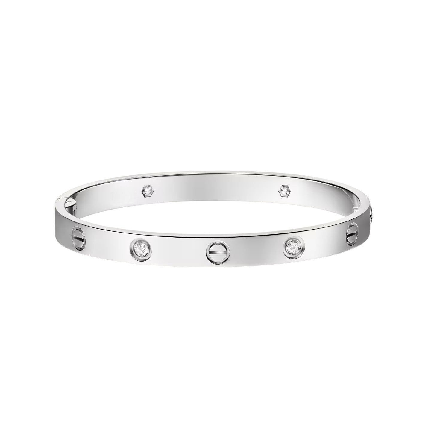 [Aetheris]CLASSIC 6.1MM LOVE SINGLE-SCREW CLOSURE BANGLE - 4-DIAMOND