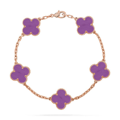[Aetheris]GLÜCKKLEE-ARMBAND MIT 5 MOTIVEN - VIOLETTE KOLLEKTION