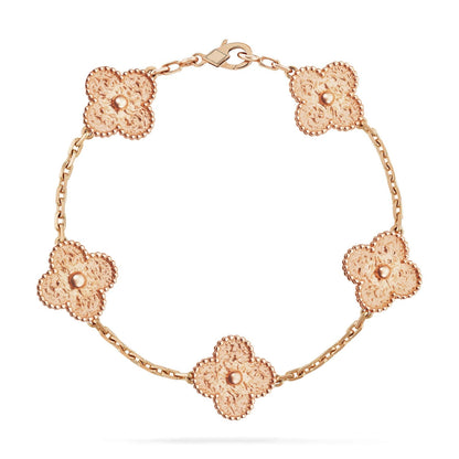 [Aetheris]LUCKY CLOVER 5-MOTIF BRACELET - BRONZING