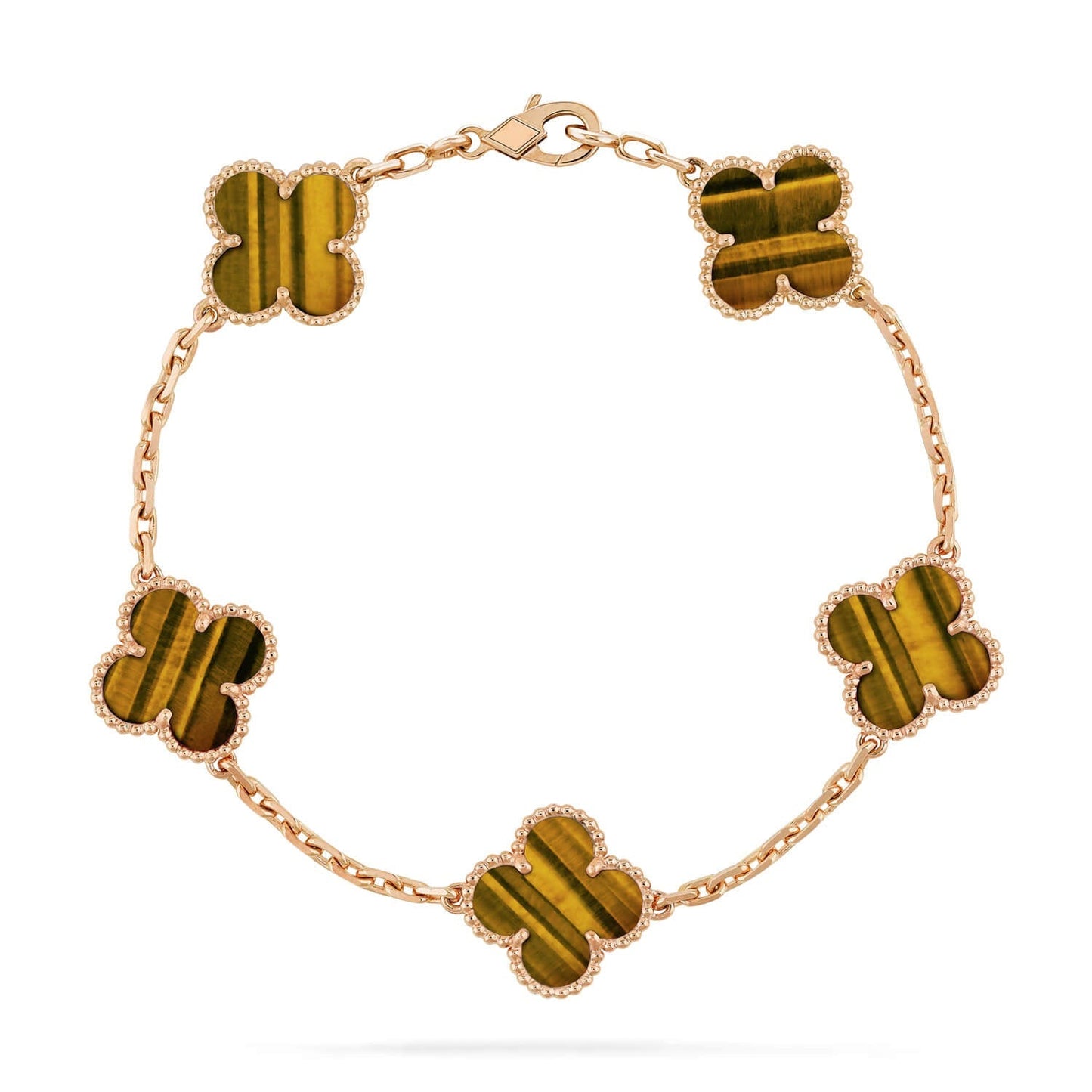 [Aetheris]LUCKY CLOVER 5-MOTIV-ARMBAND - TIGERAUGE-KOLLEKTION