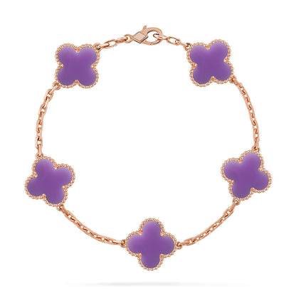 [Aetheris]LUCKY CLOVER 5-MOTIF BRACELET - LAVENDER COLLECTION