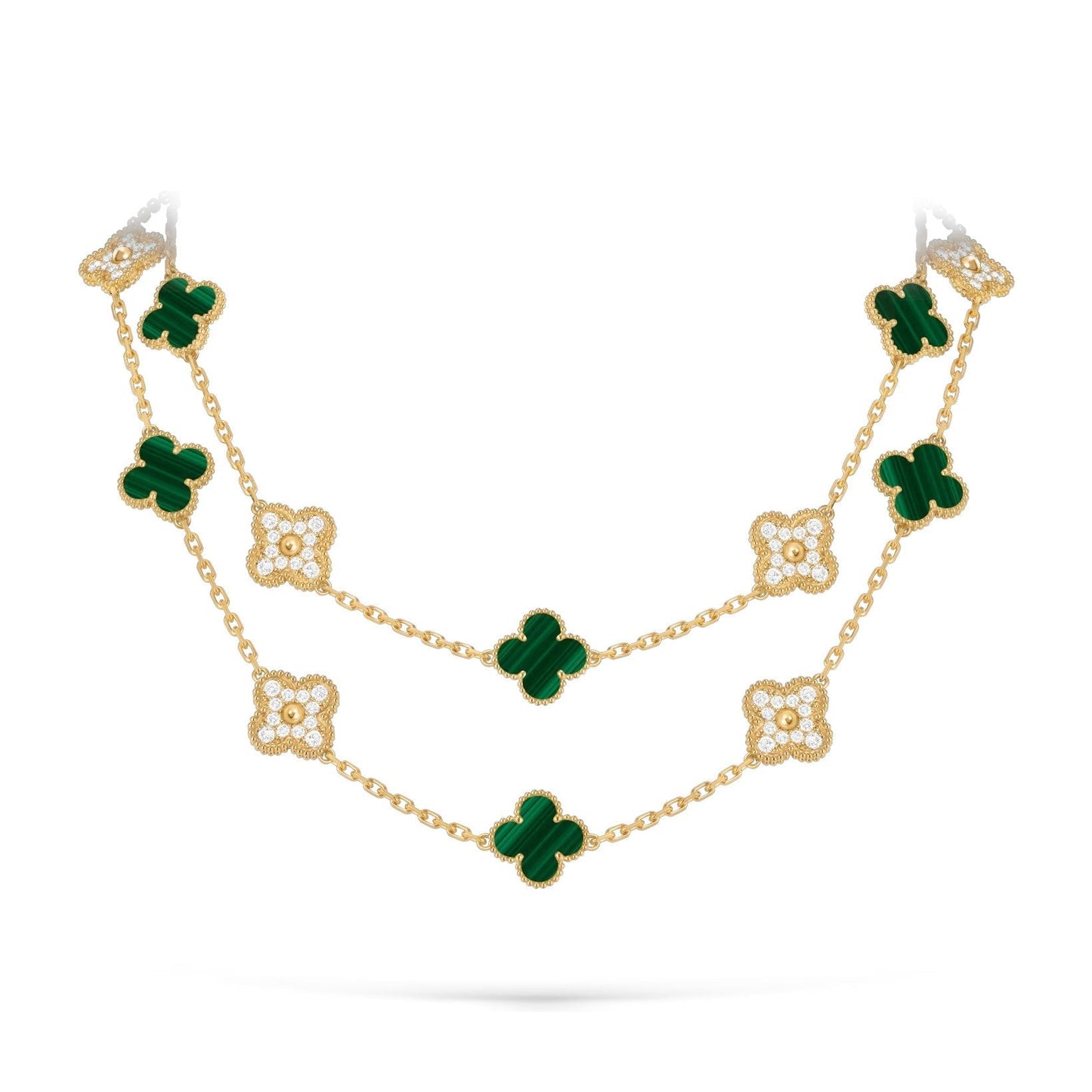 [Aetheris]CLASSIC 20-MOTIF LUCKY CLOVER LONG NECKLACE GOLD COLLECTION