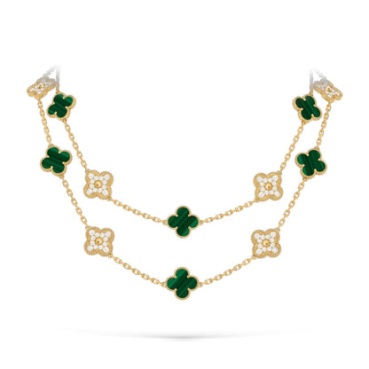 [Aetheris]CLASSIC 20-MOTIF LUCKY CLOVER LONG NECKLACE GOLD COLLECTION