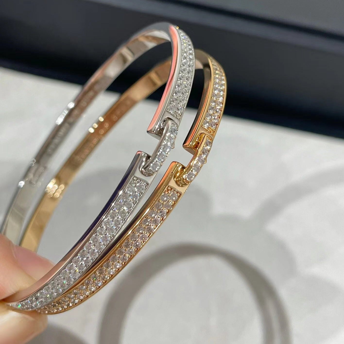 [Aetheris]LIENS VIDENCE DIAMOND PAVED BRACELET