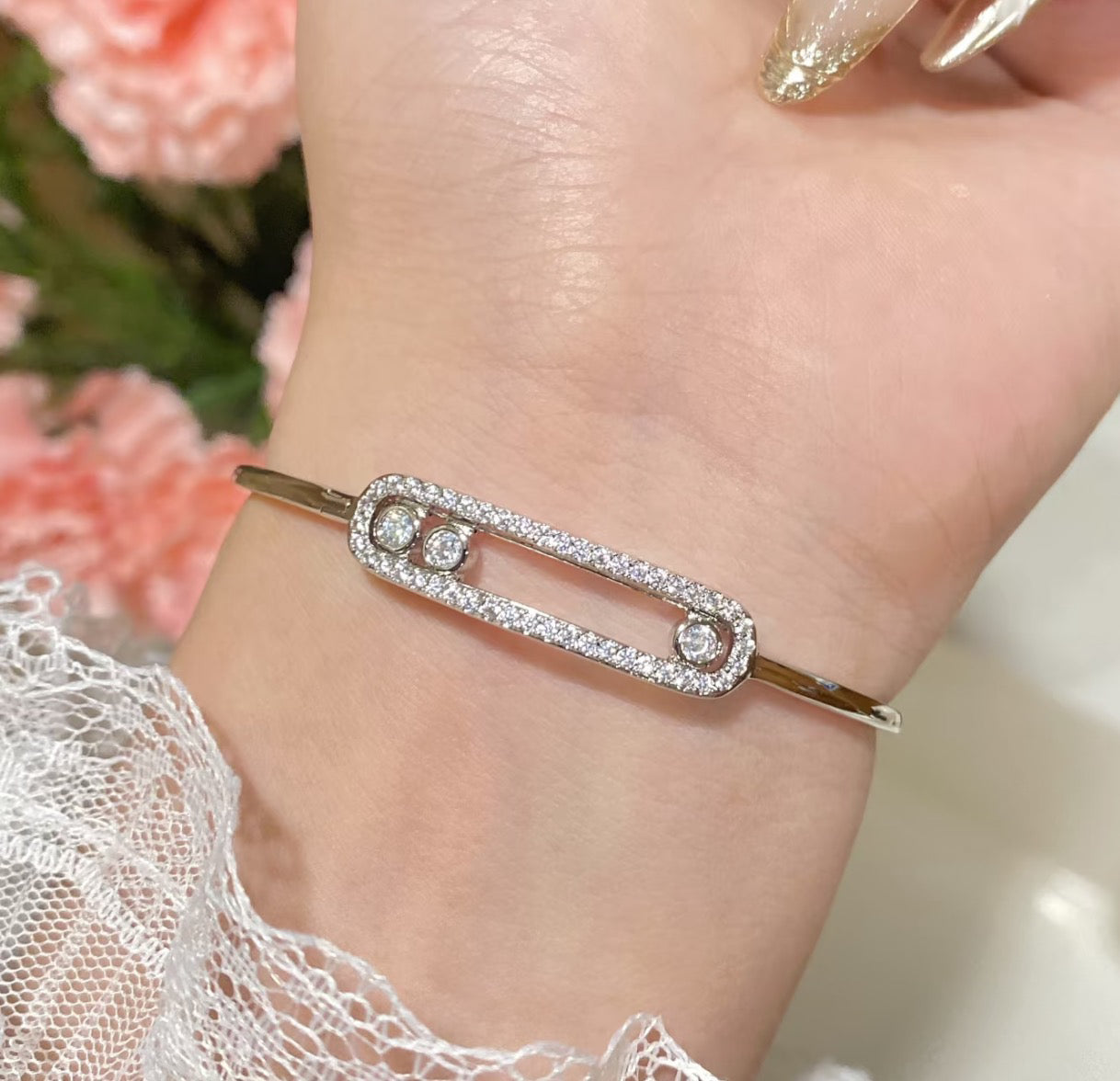 [Aetheris]MOVE PAVÉ DIAMOND BANGLE BRACELET M