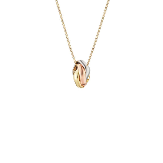[Aetheris]TRI-COLOR SQUARE RING NECKLACE