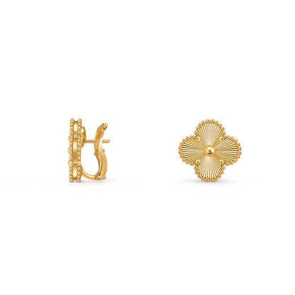 [Aetheris]15MM KLEEBCHBLUMEN OHRSTECKER GOLD KOLLEKTION