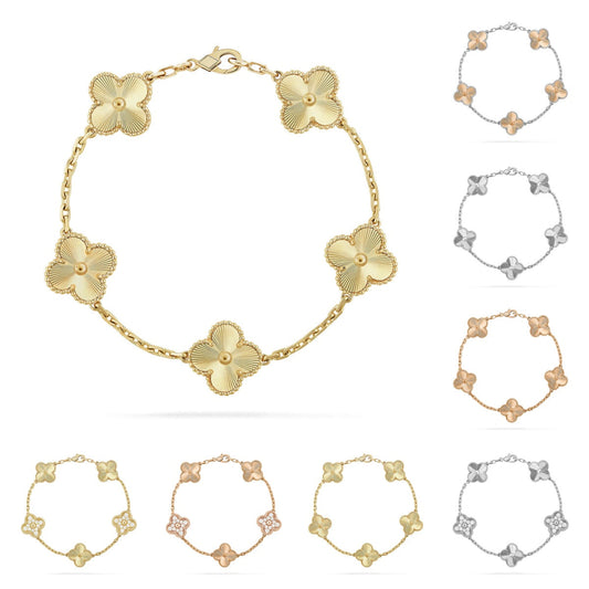 [Aetheris]LUCKY CLOVER 5-MOTIF BRACELET - LASER COLLECTION