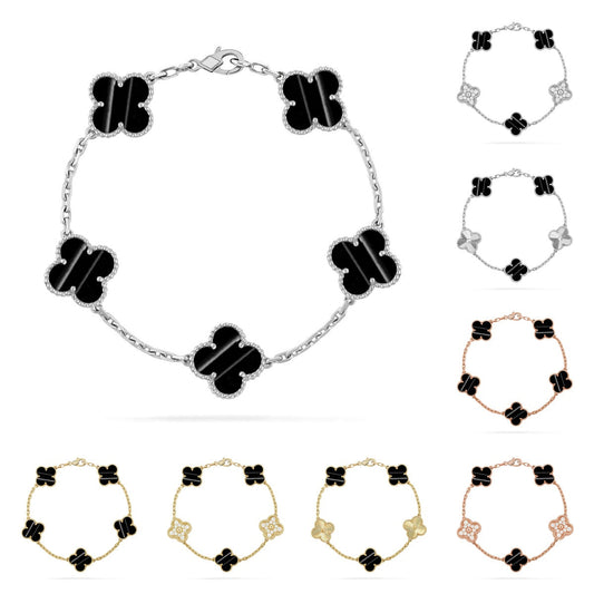 [Aetheris]LUCKY CLOVER 5-MOTIF BRACELET - PULSE STONE COLLECTION