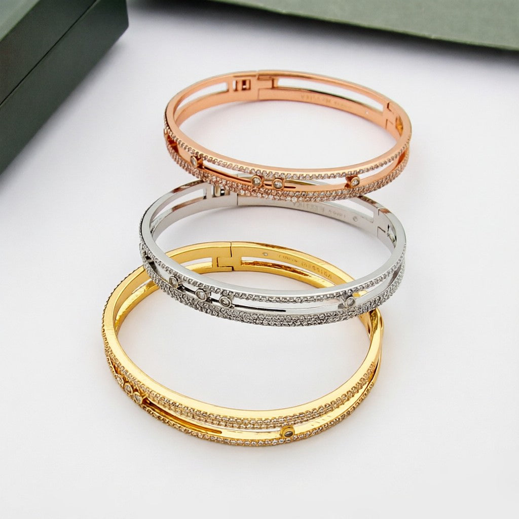 [Aetheris]MOVE ROMANE PAVÉ DIAMOND BANGLE BRACELET
