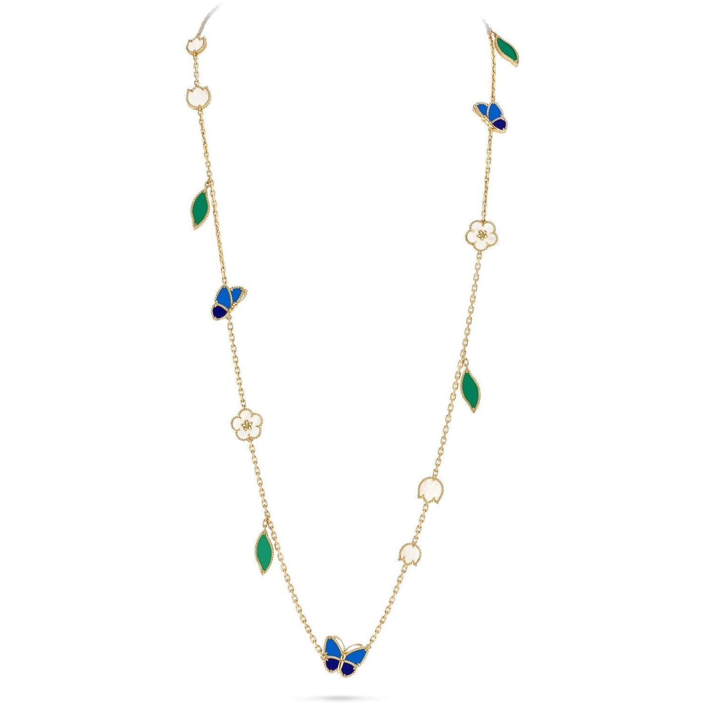 [Aetheris]GLÜCKLICHE FRÜHLINGS-SCHMETTERLINGS- & BLUMEN-STATEMENT-HALSKETTE – 15-MOTIV-BLUMEN-DESIGN