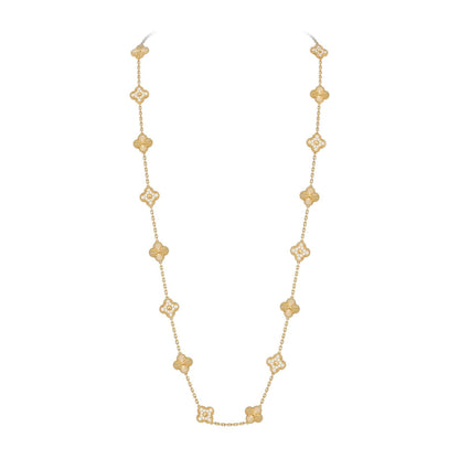 [Aetheris]CLASSIC 20-MOTIF LUCKY CLOVER LONG NECKLACE GOLD COLLECTION