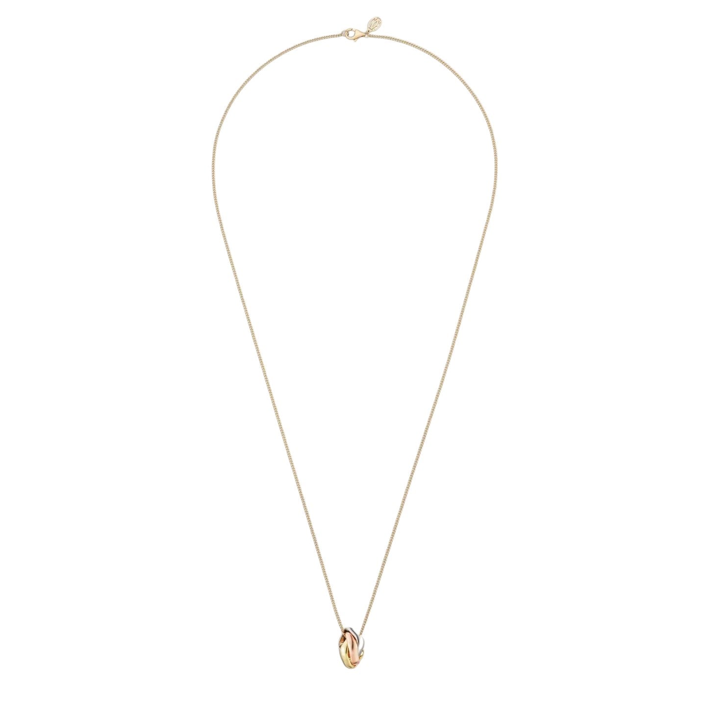 [Aetheris]TRI-COLOR SQUARE RING NECKLACE