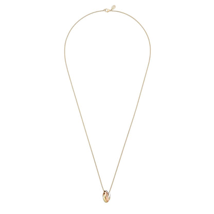 [Aetheris]TRI-COLOR SQUARE RING NECKLACE