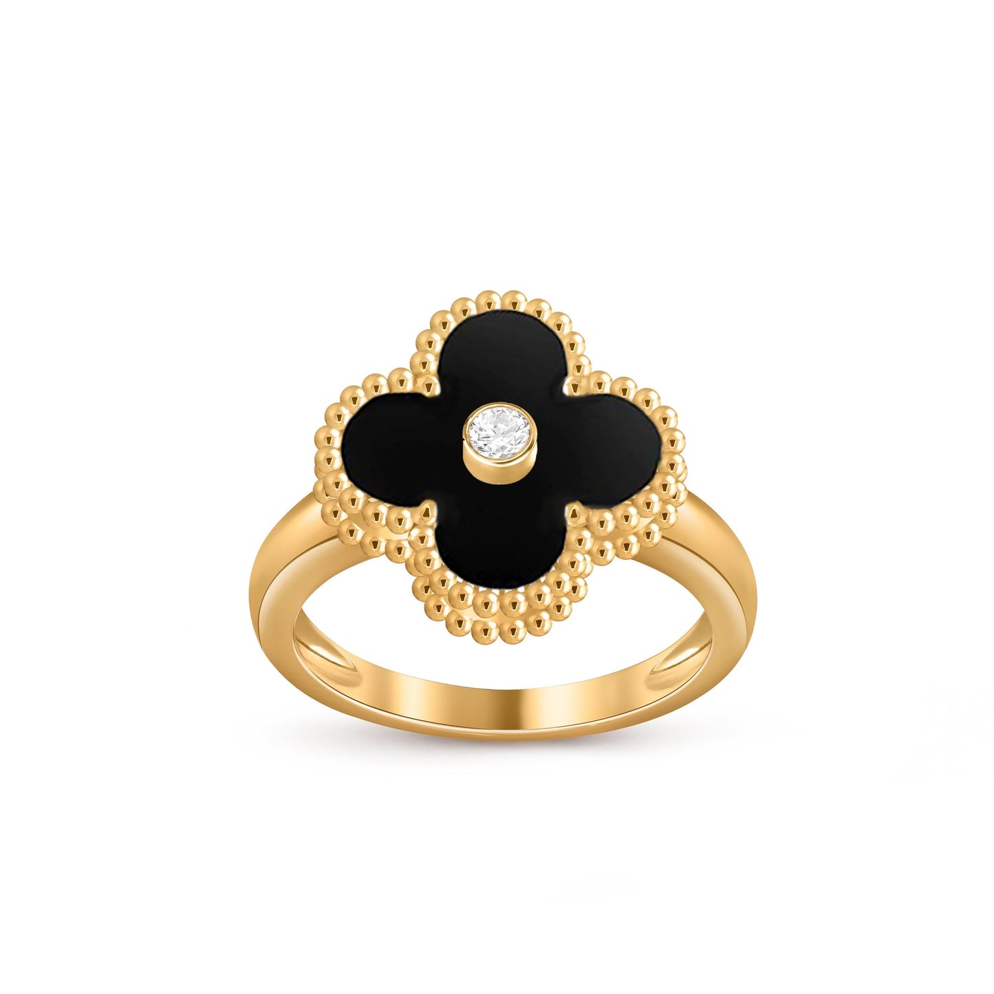 [Aetheris]LUCKY CLOVER DIAMOND-ACCENT GOLD RING COLLECTION