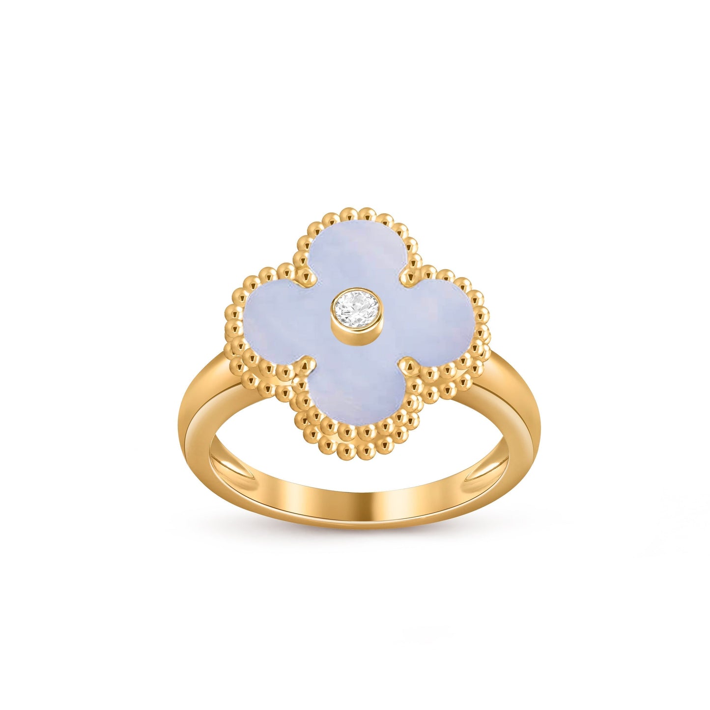 [Aetheris]LUCKY CLOVER DIAMOND-ACCENT GOLD RING COLLECTION