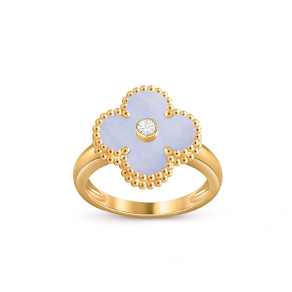 [Aetheris]LUCKY CLOVER DIAMOND-ACCENT GOLD RING COLLECTION