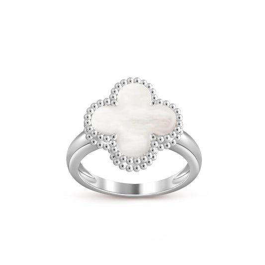 [Aetheris]LUCKY CLOVER VINTAGE WHITE GOLD RING COLLECTION