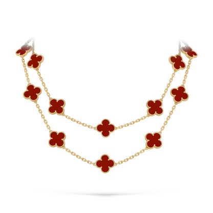[Aetheris]CLASSIC 20-MOTIF LUCKY CLOVER LONG NECKLACE GOLD COLLECTION