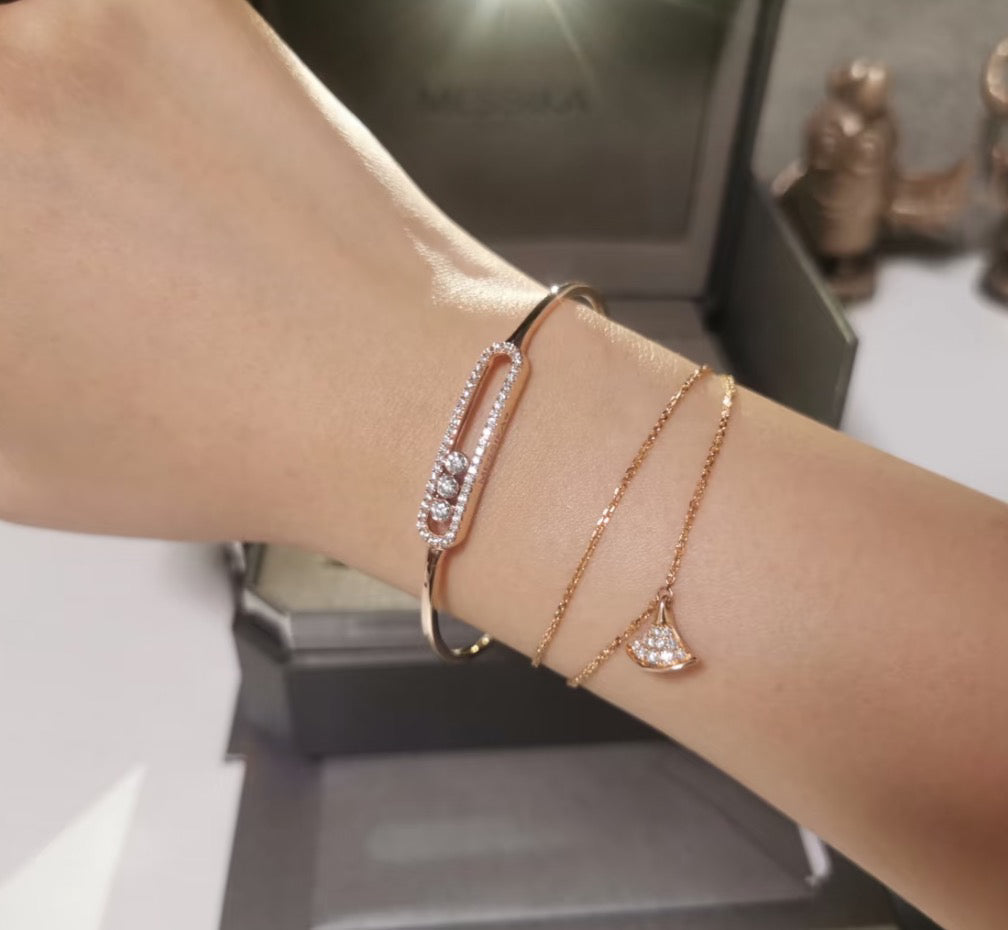 [Aetheris]MOVE PAVÉ DIAMOND BANGLE BRACELET M