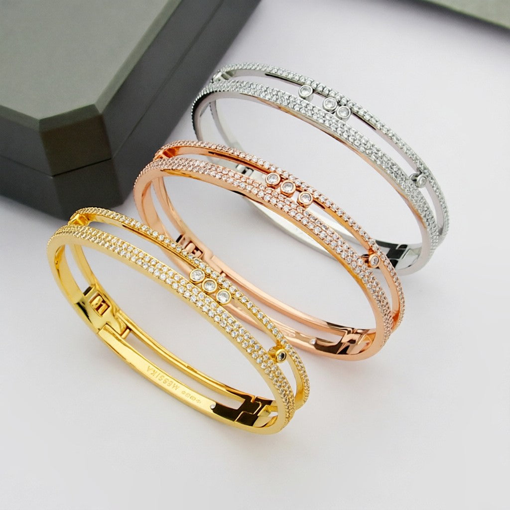[Aetheris]MOVE ROMANE PAVÉ DIAMOND BANGLE BRACELET
