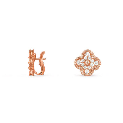 [Aetheris]15MM KLEEBENBLUMEN-OHRSTECKER ROSÉGOLD KOLLEKTION