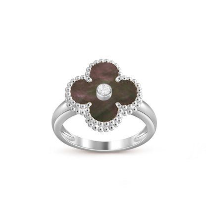 [Aetheris]LUCKY CLOVER DIAMOND-ACCENT WHITE GOLD RING COLLECTION