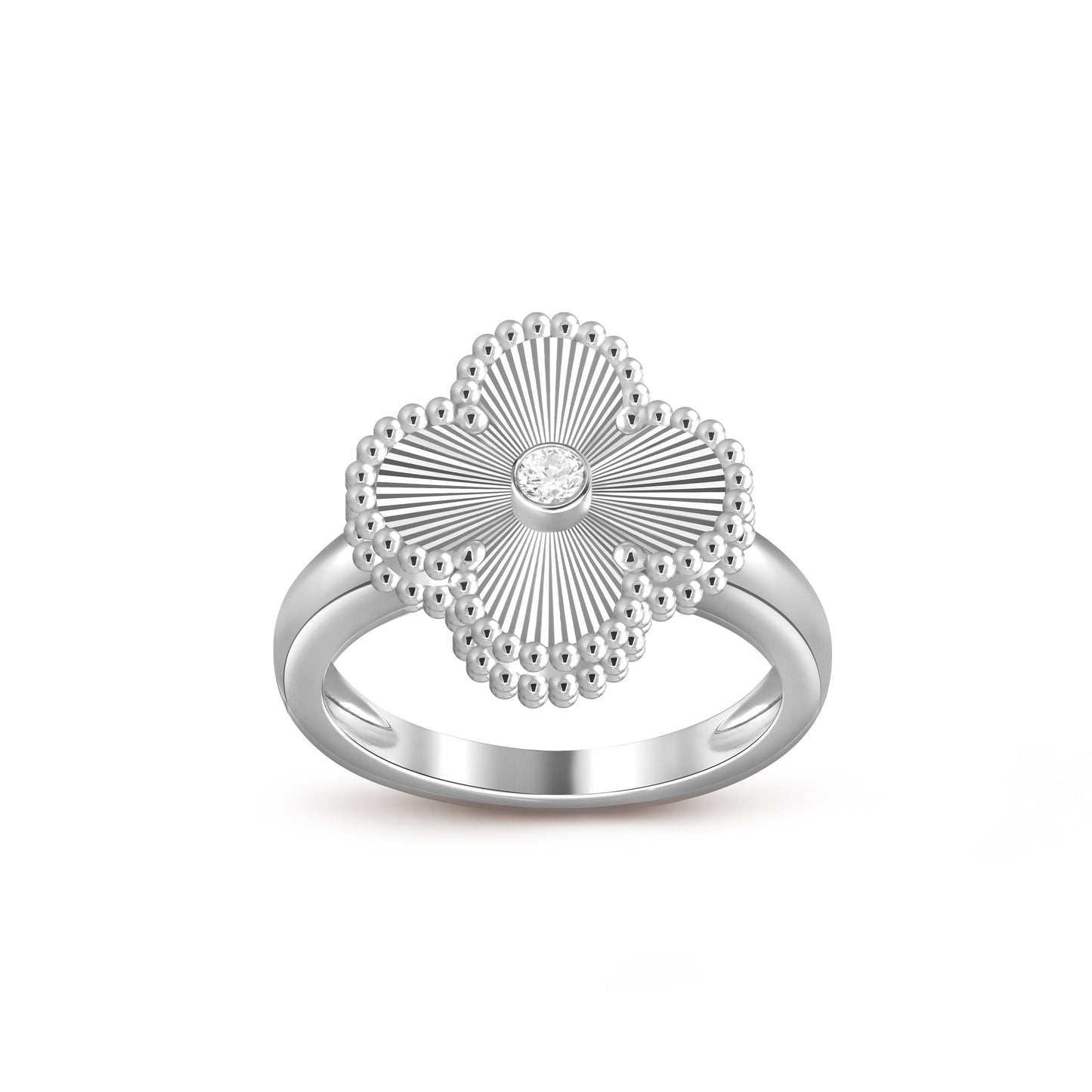[Aetheris]LUCKY CLOVER DIAMOND-ACCENT WHITE GOLD RING COLLECTION