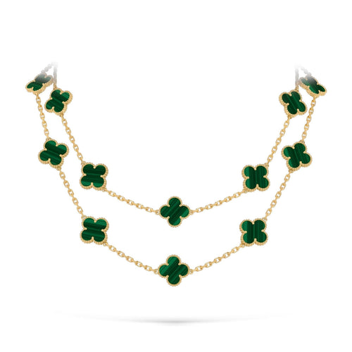 [Aetheris]CLASSIC 20-MOTIF LUCKY CLOVER LONG NECKLACE GOLD COLLECTION