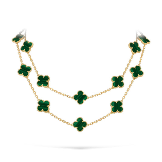 [Aetheris]CLASSIC 20-MOTIF LUCKY CLOVER LONG NECKLACE GOLD COLLECTION