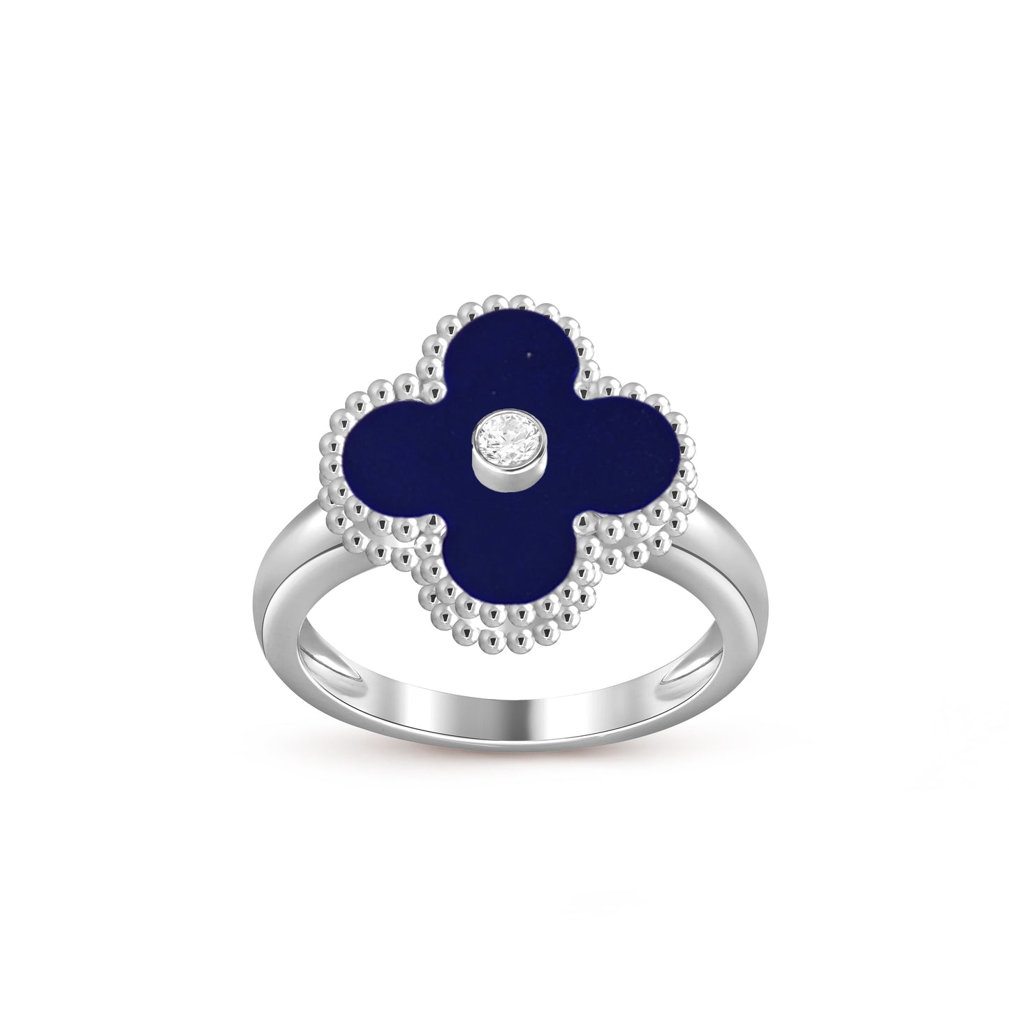 [Aetheris]LUCKY CLOVER DIAMOND-ACCENT WHITE GOLD RING COLLECTION