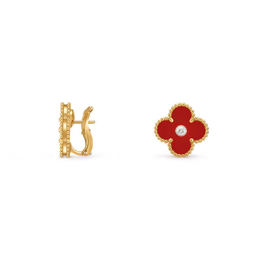 [Aetheris] 15MM KLEEBLÜTEN-OHRSTECKER DIAMANT-GOLD-KOLLEKTION