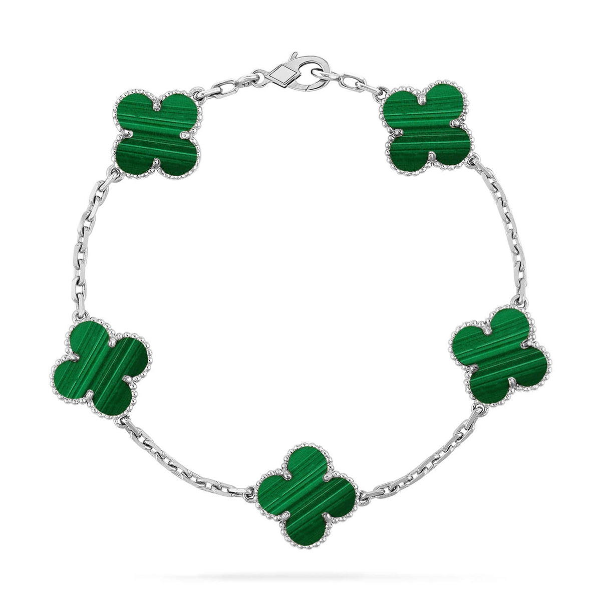 [Aetheris]LUCKY CLOVER 5-MOTIF BRACELET - MALACHITE COLLECTION